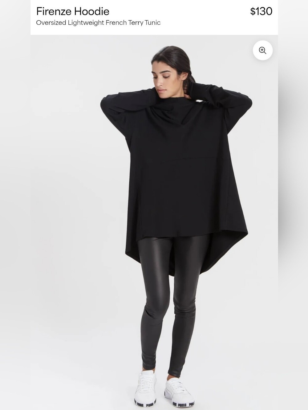 Marcella Firenze Black 🖤 Oversized Hoodie Tunic XL - Picture 2 of 9